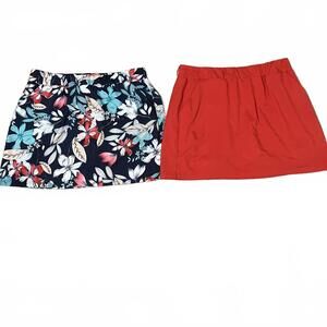 St. John's Bay Floral Pull On Stretch Active Casual Women's Two Skorts Size XL